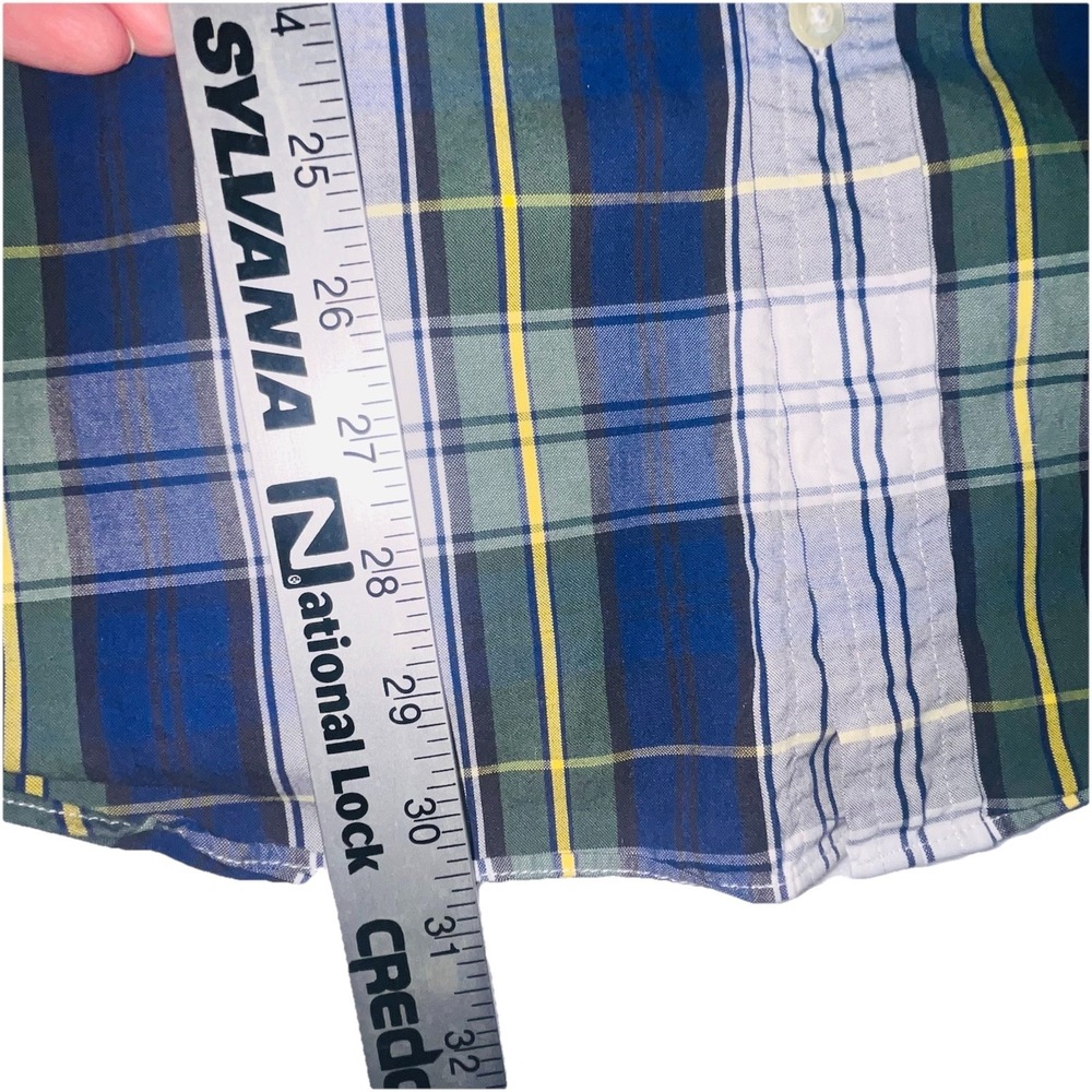 Men's XL J.Crew Sunwashed Oxford Long Sleeve Button Up Plaid Shirt 100% Cotton - Picture 6 of 10